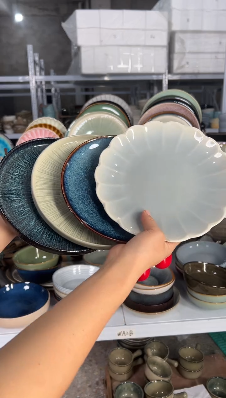 陶瓷外贸尾货瑕疵满20包邮X4 小盘8英寸