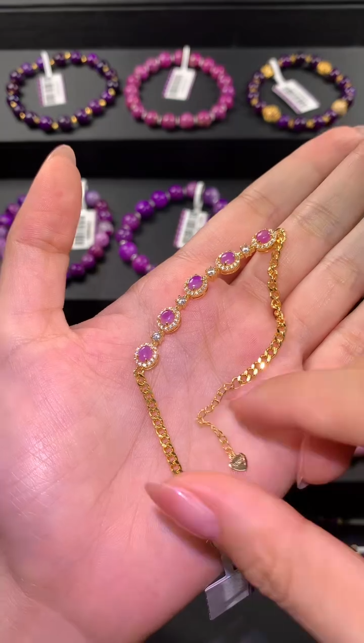 银S925镶嵌苏纪石（舒俱来），手链