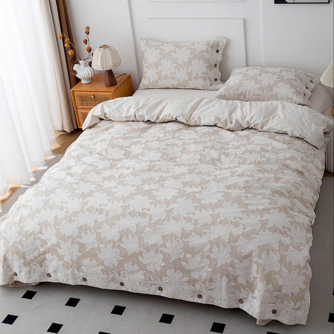 【云梦栀子】200*230罗布麻被子棉麻色织提花工艺可机洗水洗母婴A类