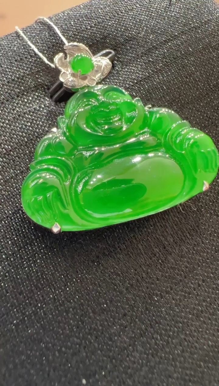 【闪购商品】翡翠吊坠(不含链)18K金镶嵌            