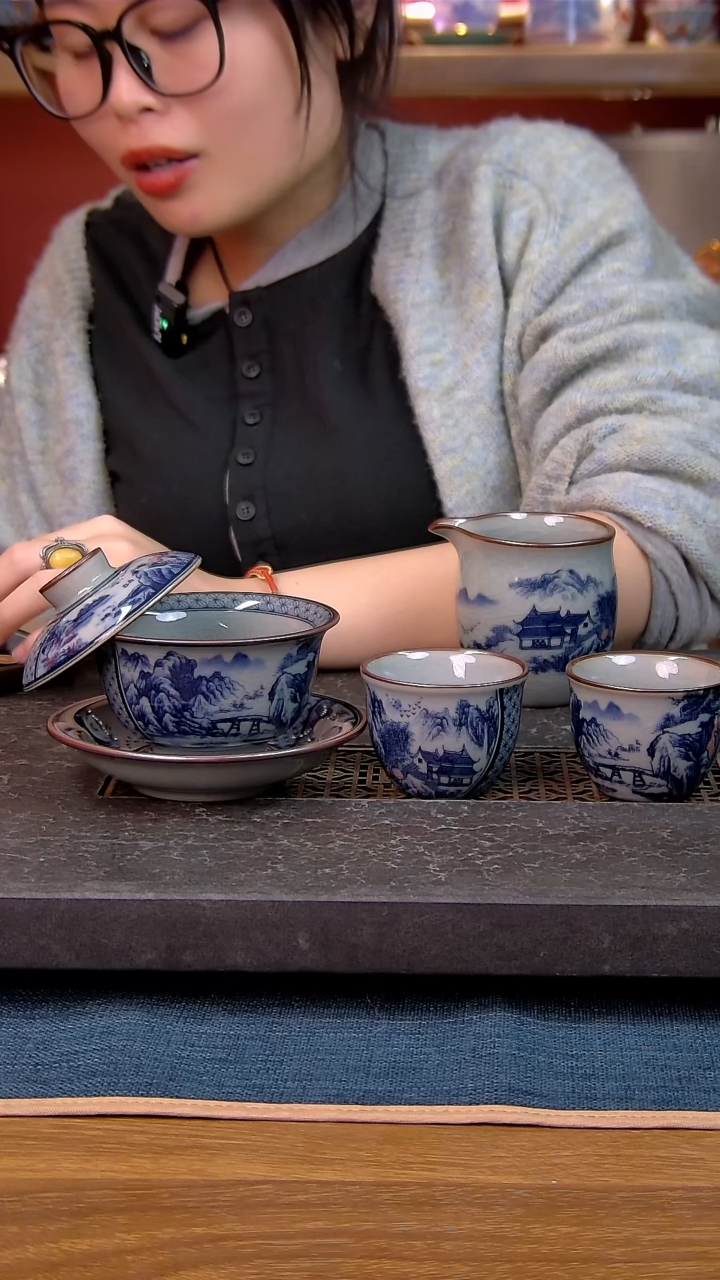 简装家用款4件套 老陶泥开片纹陶瓷茶具