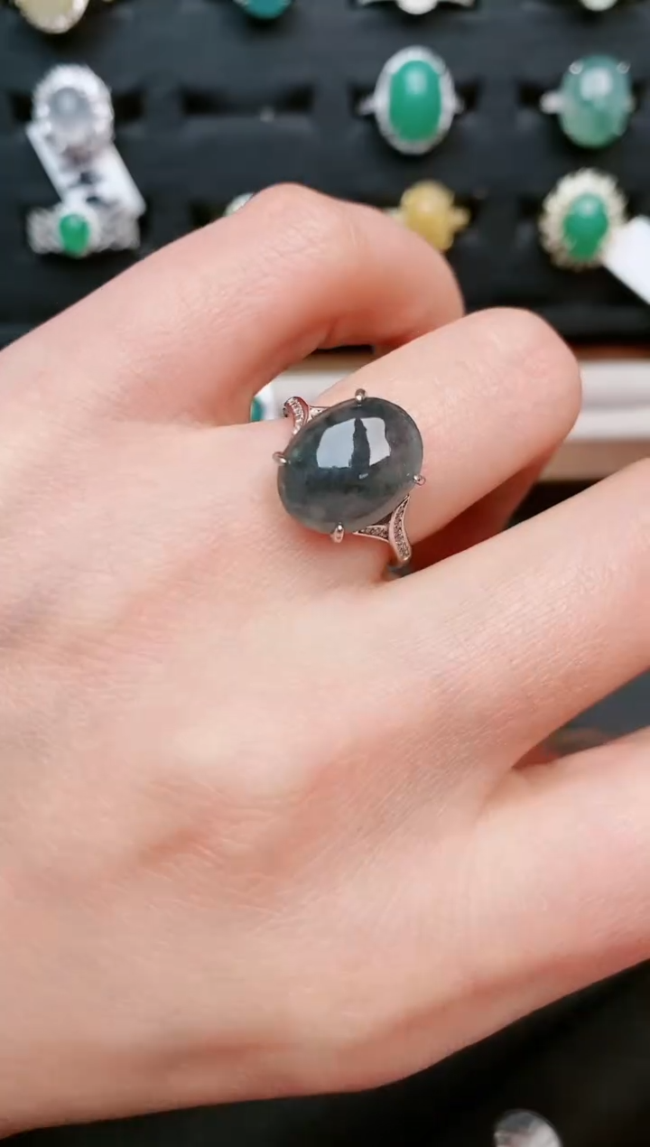 【闪购商品】翡翠戒指银S925镶嵌......