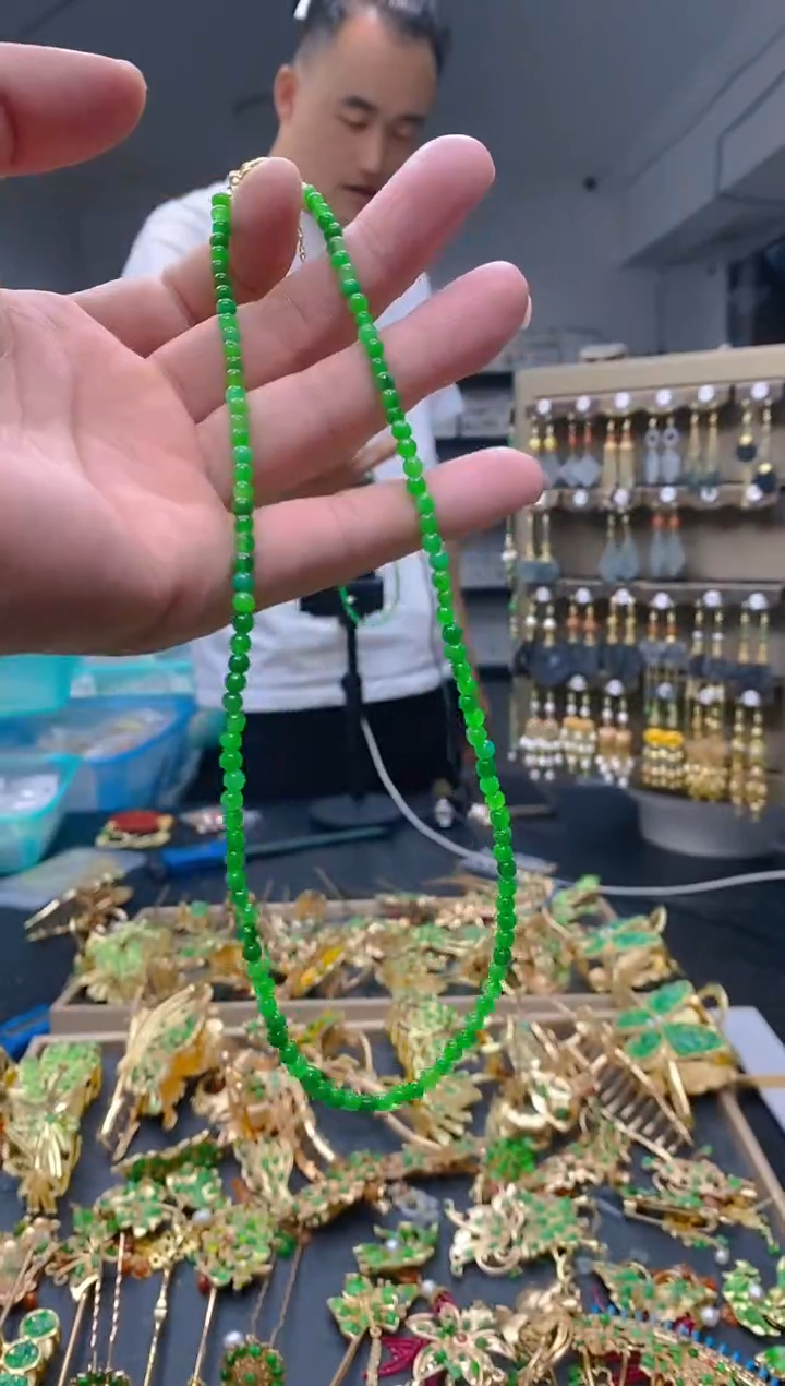 【闪购商品】翡翠耳饰合金57翡翠锁骨链