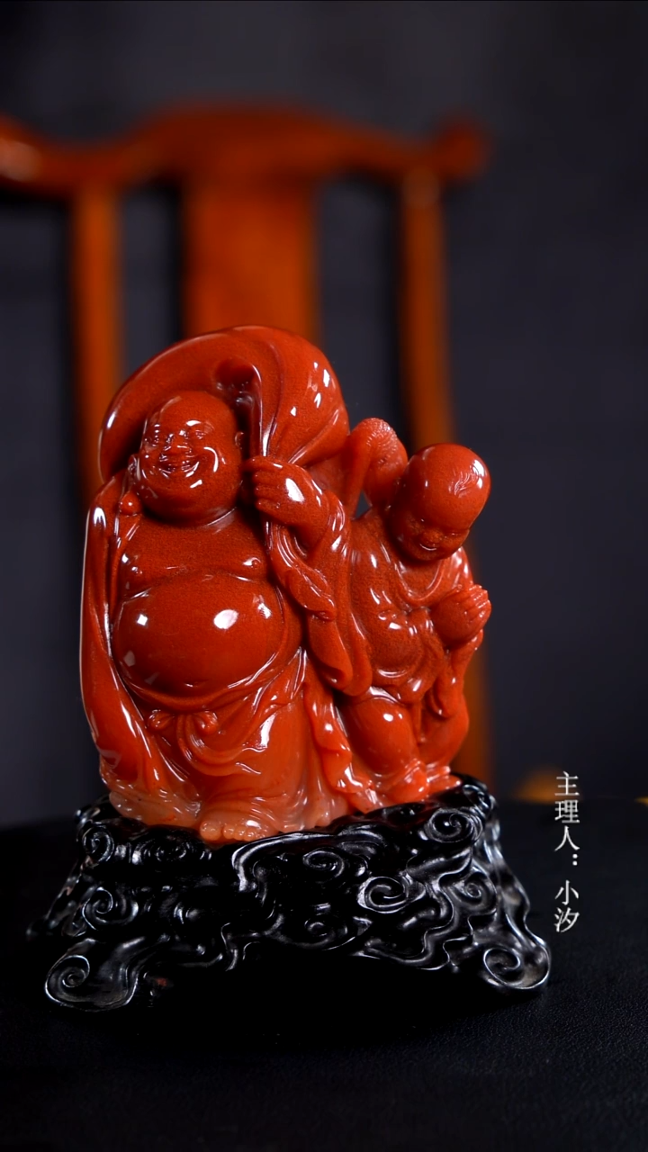 寿山石叶*弥勒佛摆件