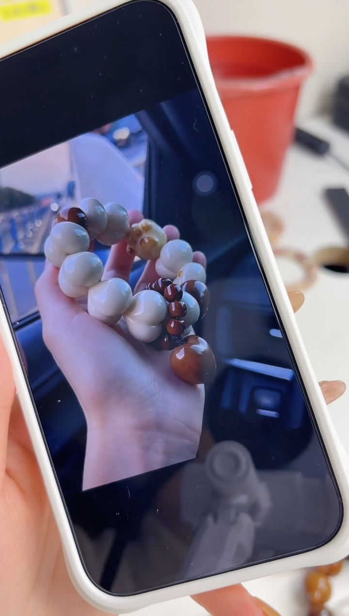 手串菩提根/象牙果妹妹设计款·象牙果爱心屁桃20*24mm手串