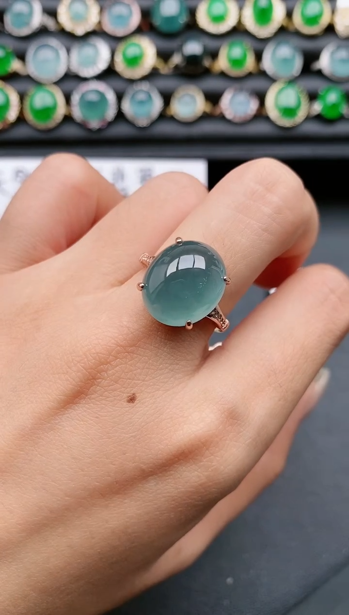 翡翠戒指银S925镶嵌1111111