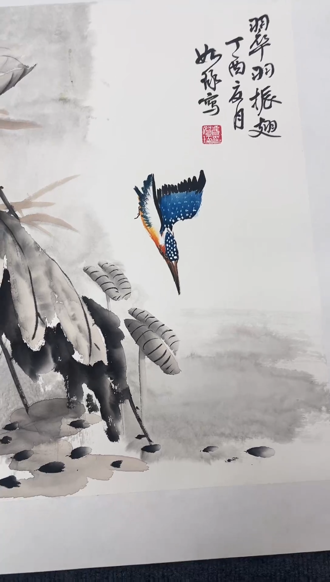 竖款精品斗方花鸟