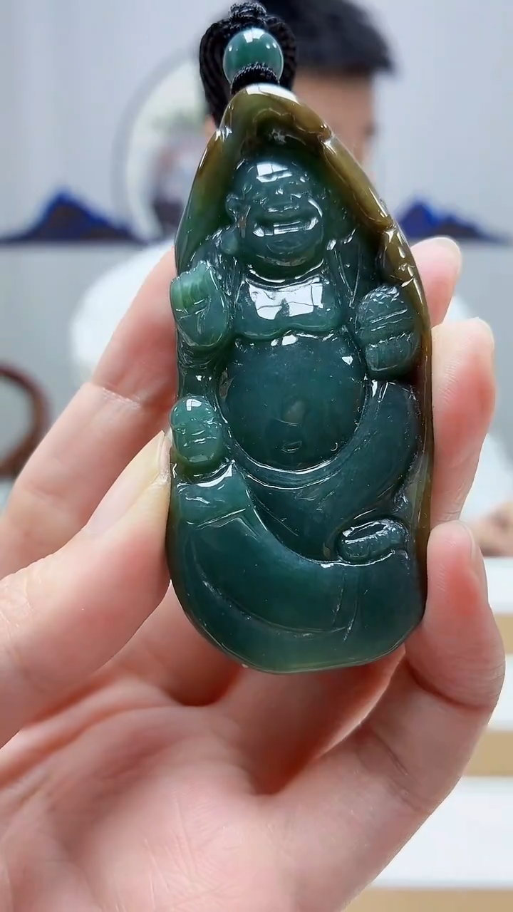 未镶嵌定制翡翠5028zm-毛货挂件佛公47