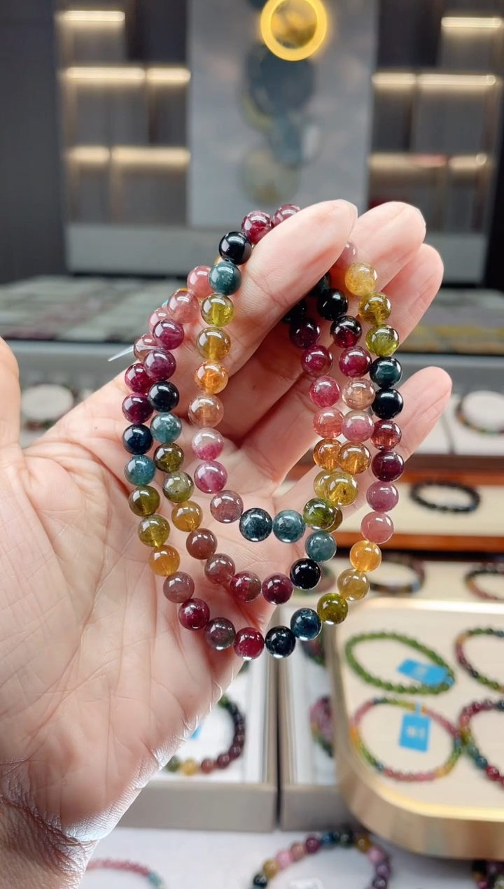 【闪购商品】碧玺三圈手串未镶嵌（多样性发一条）Q