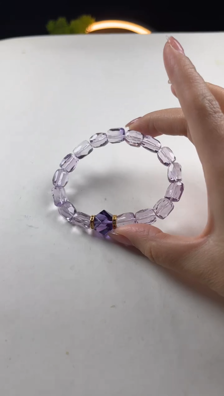 【闪购商品】紫晶手链未镶嵌天然紫水晶随形桶切设计手串