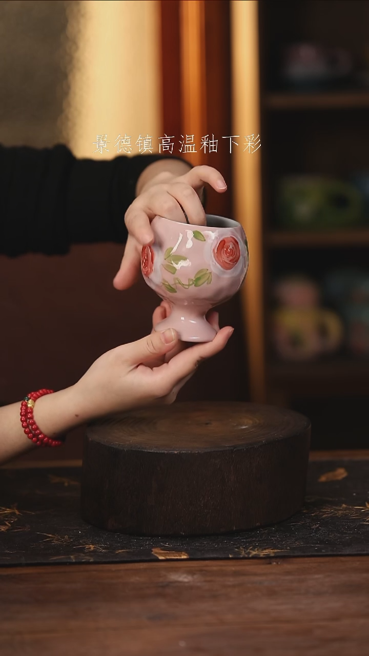 陶瓷景德镇高温釉下手绘陶瓷@L608@