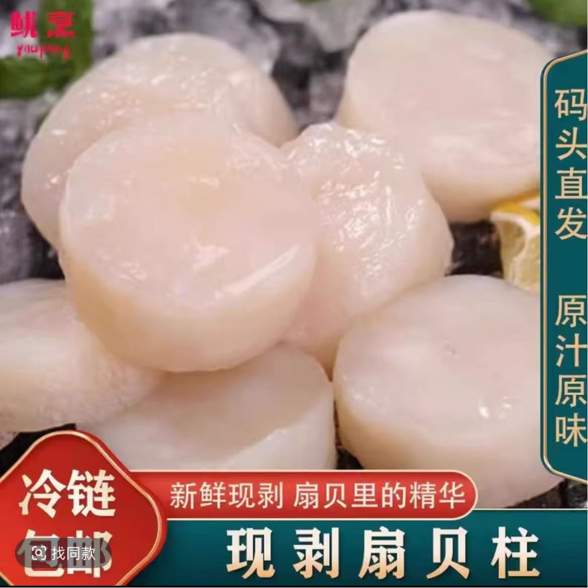  新疆直发到手3斤新鲜速冻野生扇贝柱冷冻元贝柱瑶柱海鲜冷链 