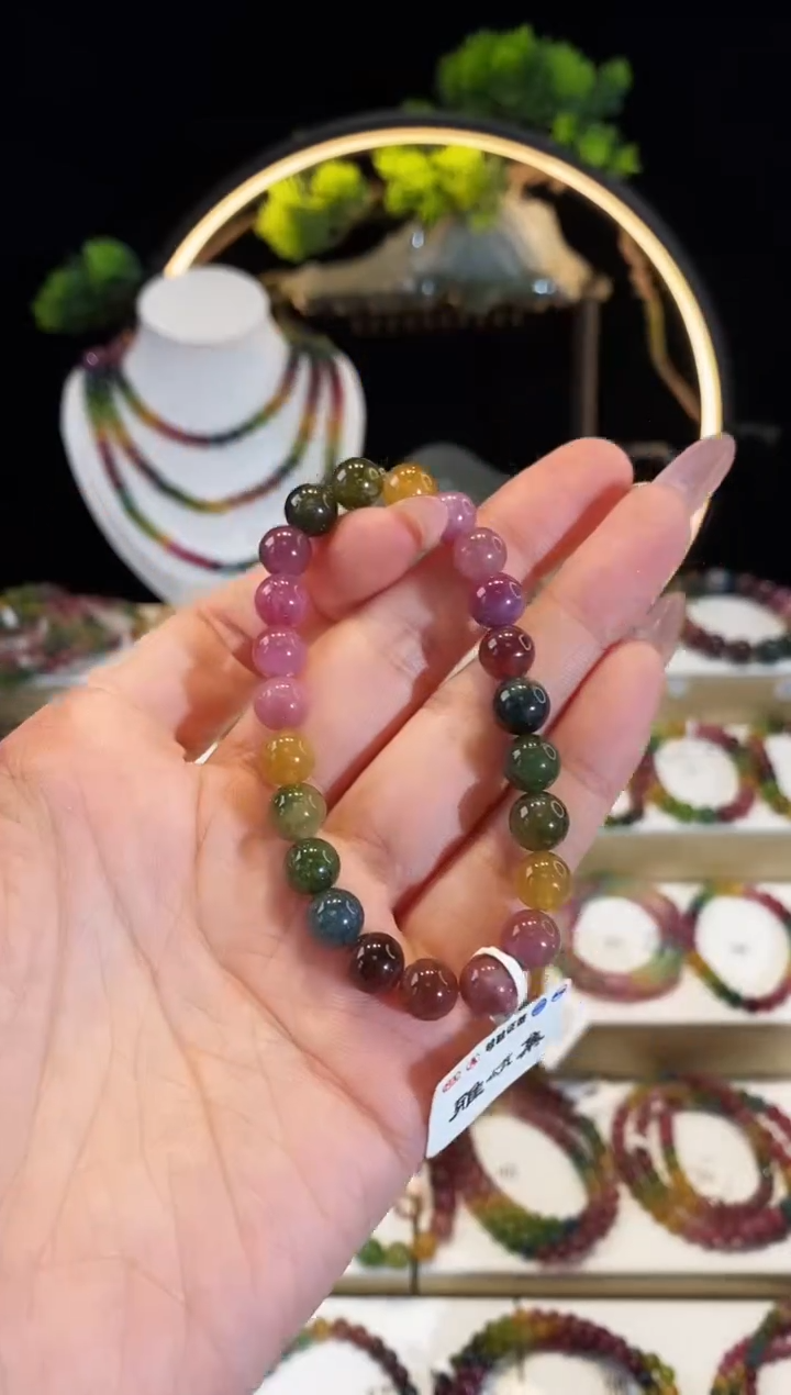 【闪购商品】碧玺手串未镶嵌G2412素圈颜色微差