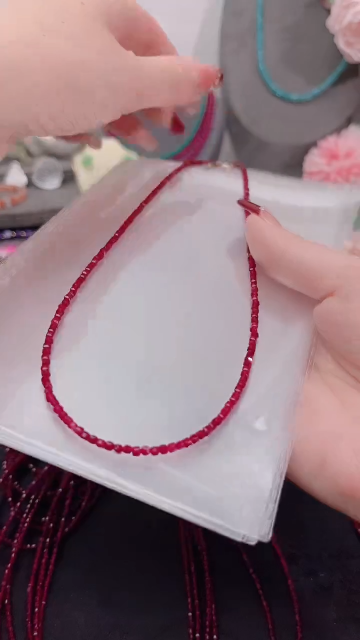 颈饰银S925镶嵌红宝石姨妈99