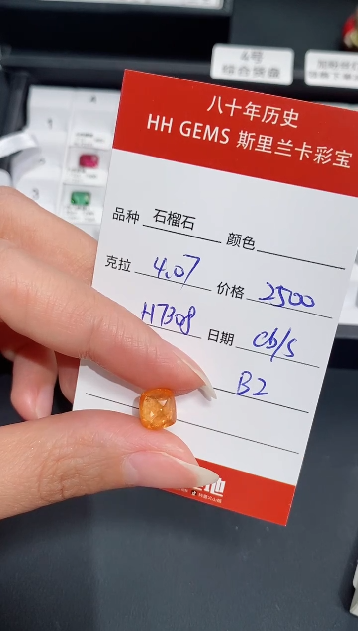 石榴石（芬达石）裸石未镶嵌4.07ct H7308 CG/S