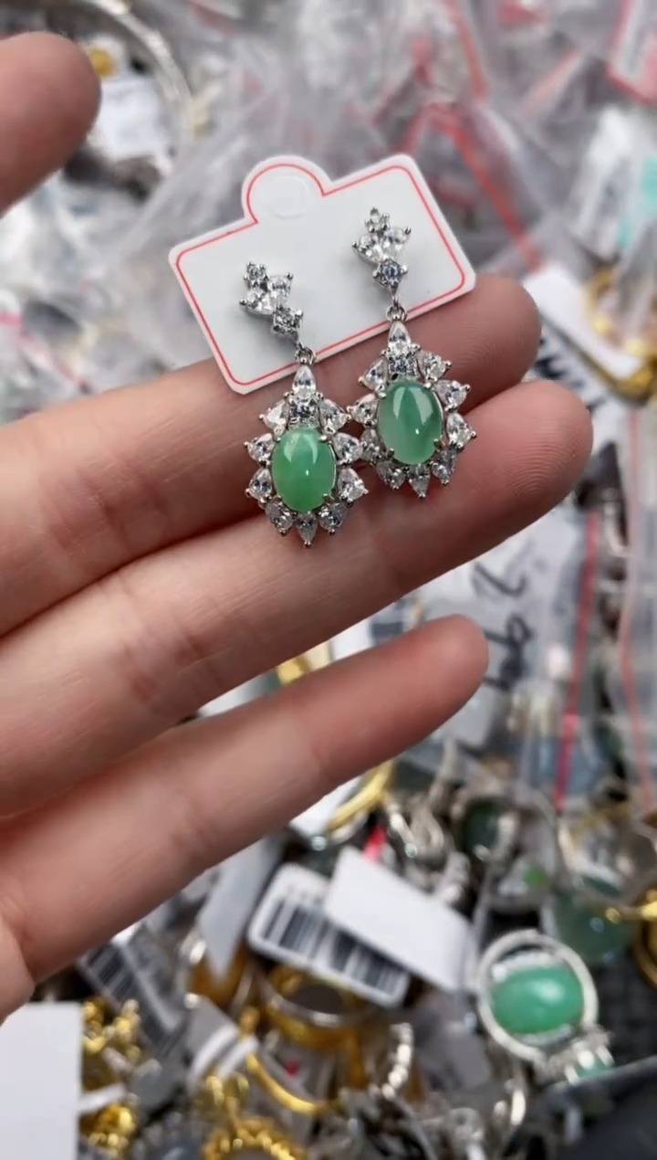 银S925镶嵌戒指翡翠555                 1