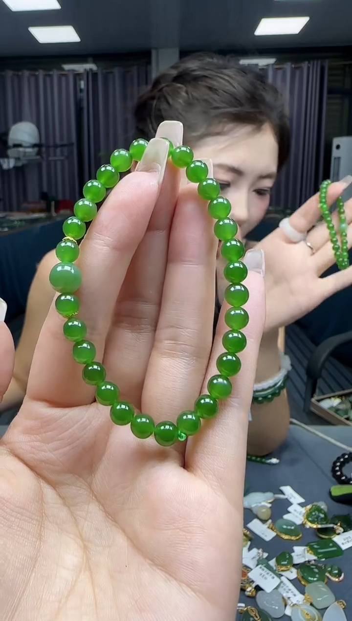 手串18K金镶嵌和田玉1