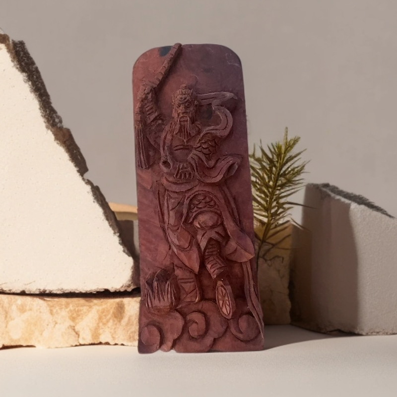 道家法器天然枣木纯手工王灵官令牌木雕摆件雕刻雕塑工艺品