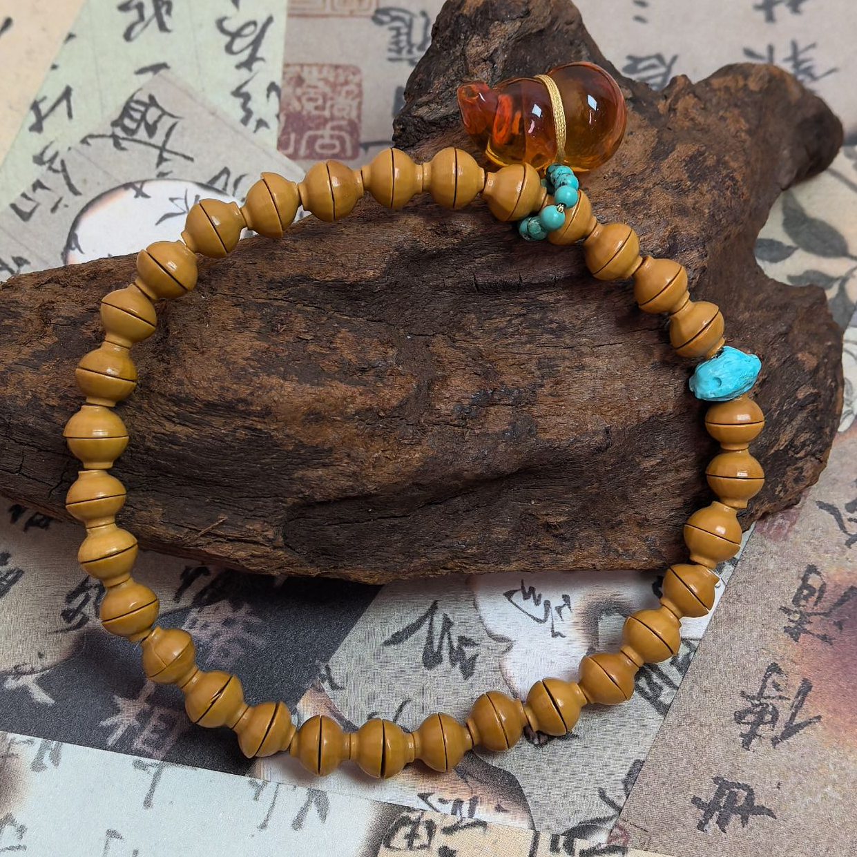 【蜜语.有出息】无优化天然橄榄核金饭碗手串葫芦提溜款 多样性发一