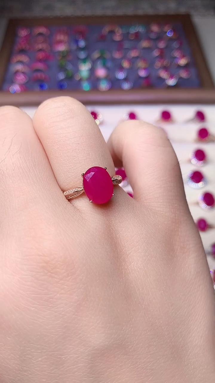 【闪购商品】红宝石戒指银S925镶嵌000