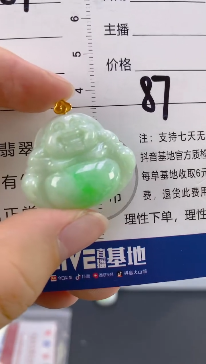 【闪购商品】翡翠颈饰18K金镶嵌天然A货翡翠