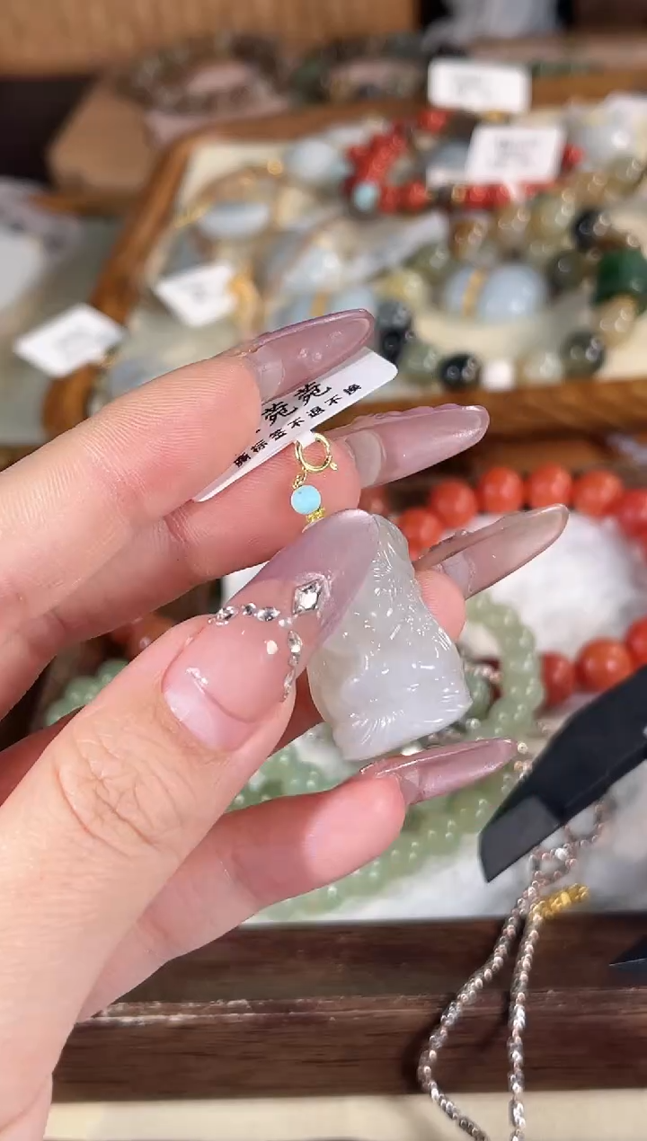 吊坠(不含链)银S925镶嵌和田玉多样性发其一孤品默认微瑕