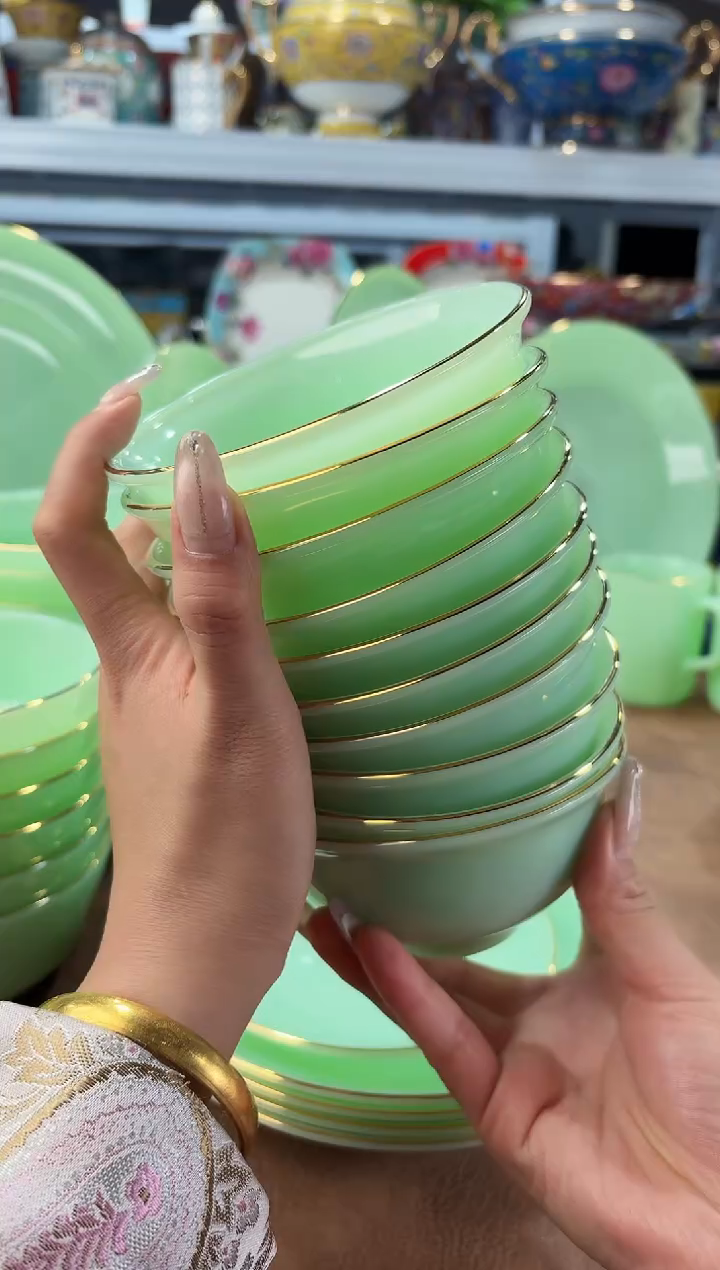 玉瓷4.5英寸饭碗10个