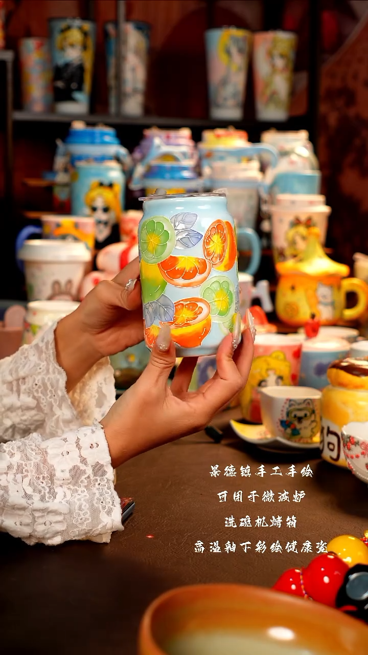 景德镇设计款手工手绘杯杯