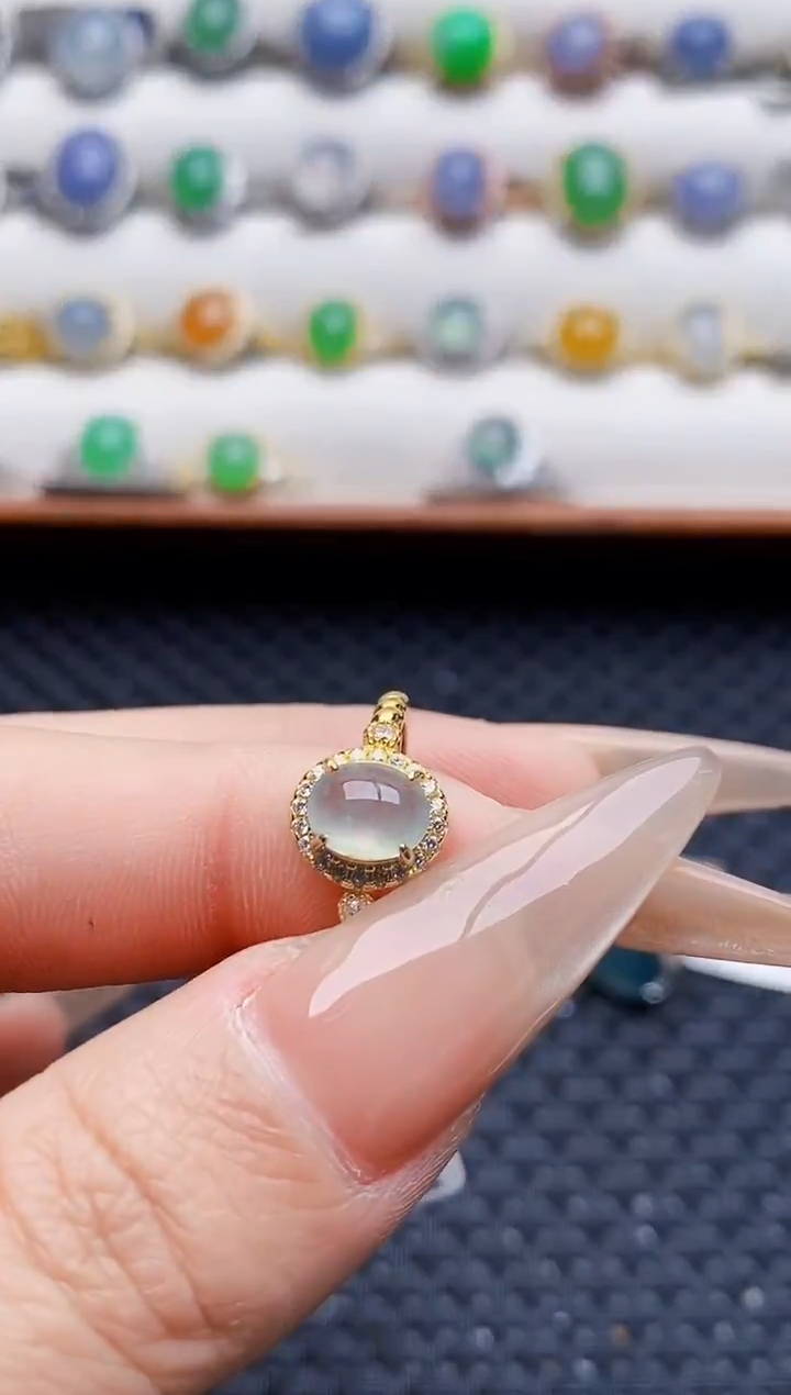 银S925镶嵌戒指翡翠5828