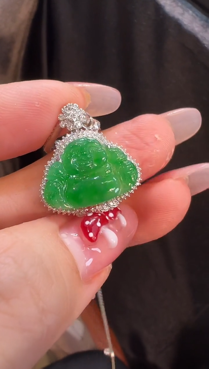 【闪购商品】翡翠颈饰18K金镶嵌吊坠