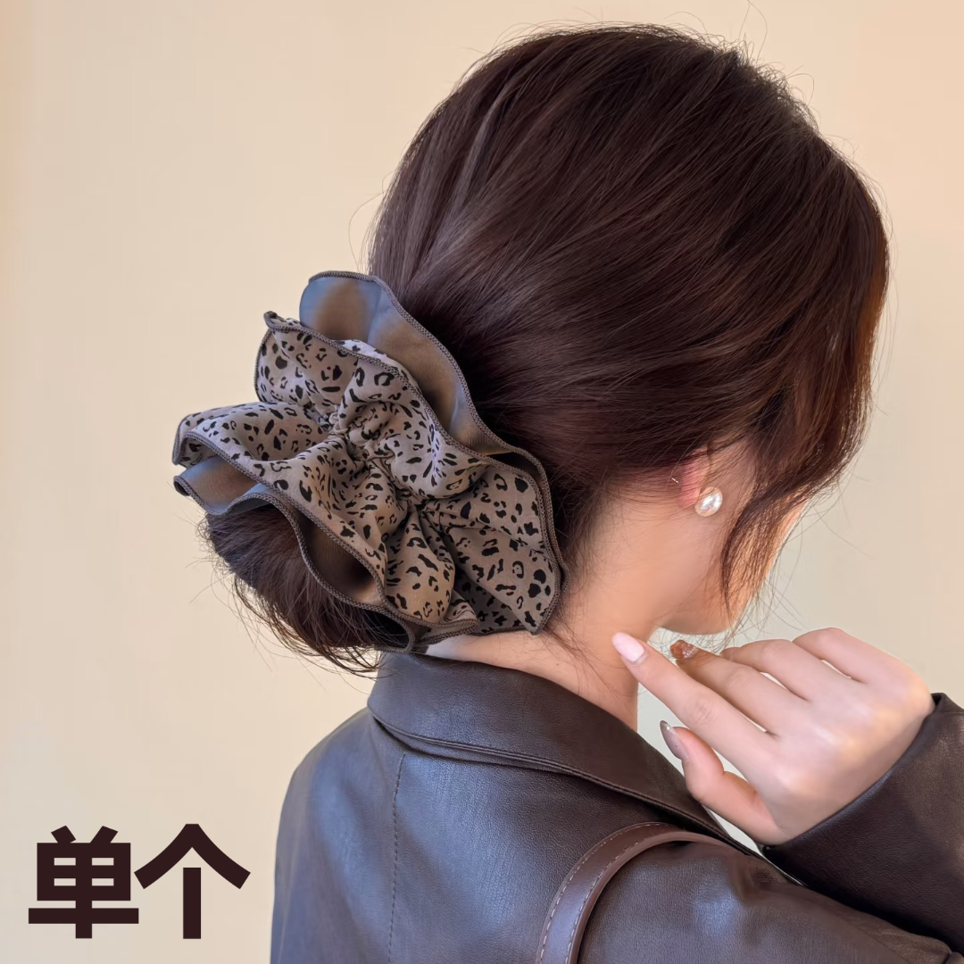 【单个】豹纹美拉德发圈甜美日韩发圈发绳复古秋冬简约手工