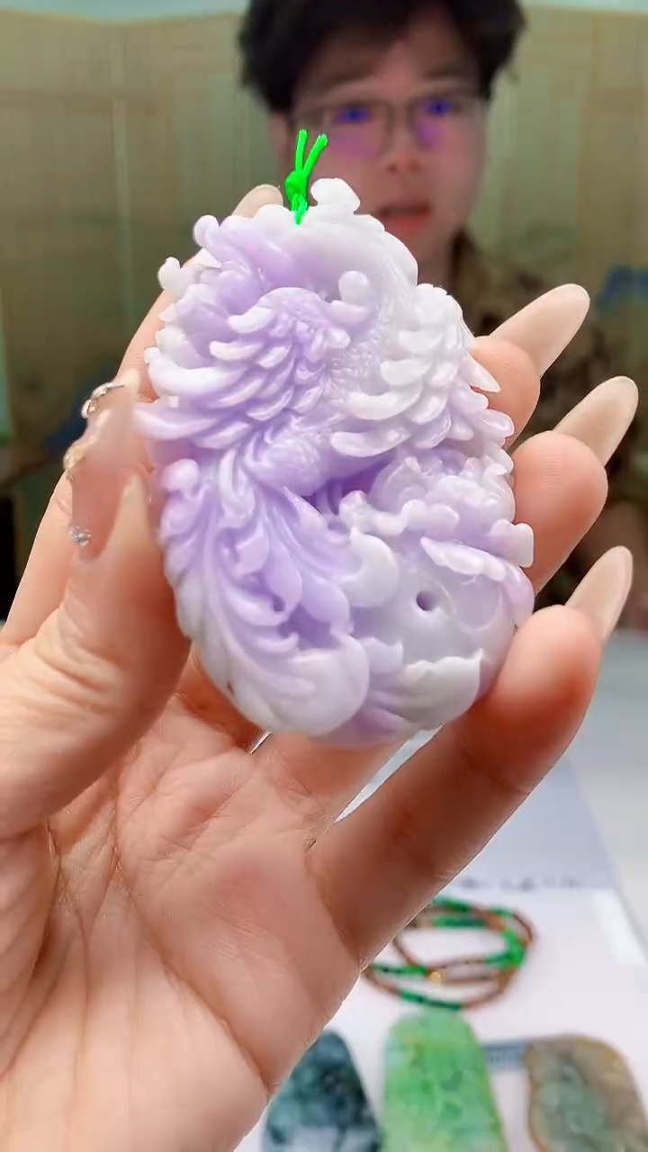 【闪购商品】定制翡翠未镶嵌4688ty-毛货挂件赠珠链140