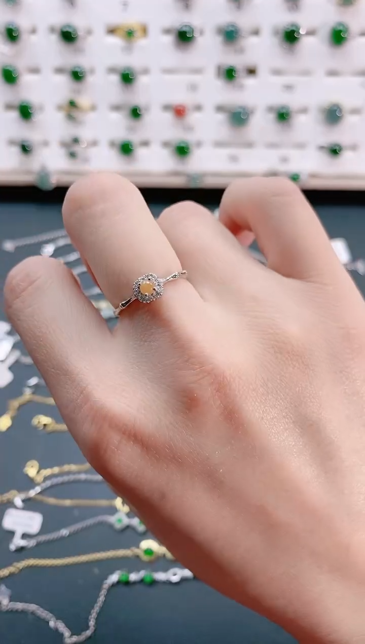 【闪购商品】翡翠戒指银S925镶嵌天然翡翠