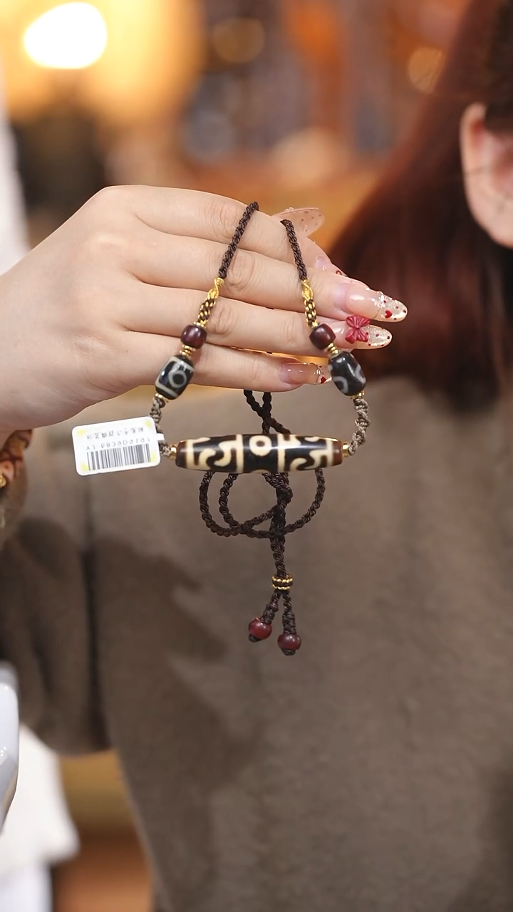 【闪购商品】玛瑙/玉髓颈饰未镶嵌Q31126莲师三眼项链