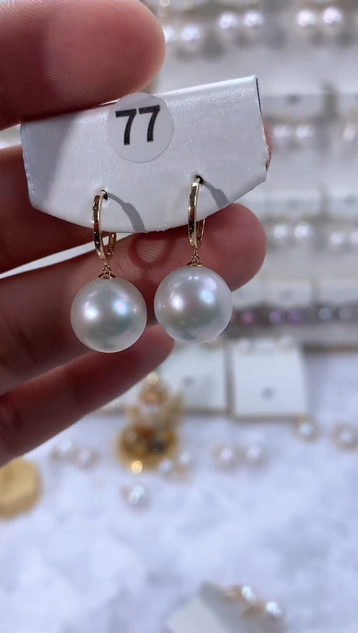 【闪购商品】淡水珍珠耳饰18K金镶嵌1