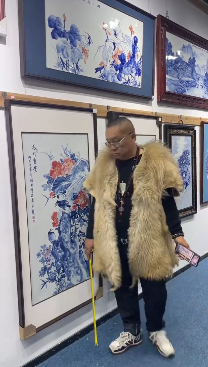瓷花开富贵146*70cm