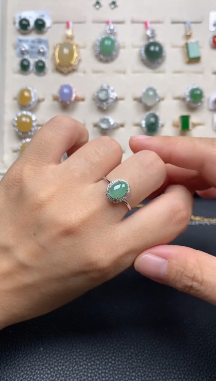 【闪购商品】翡翠戒指银S925镶嵌1111
