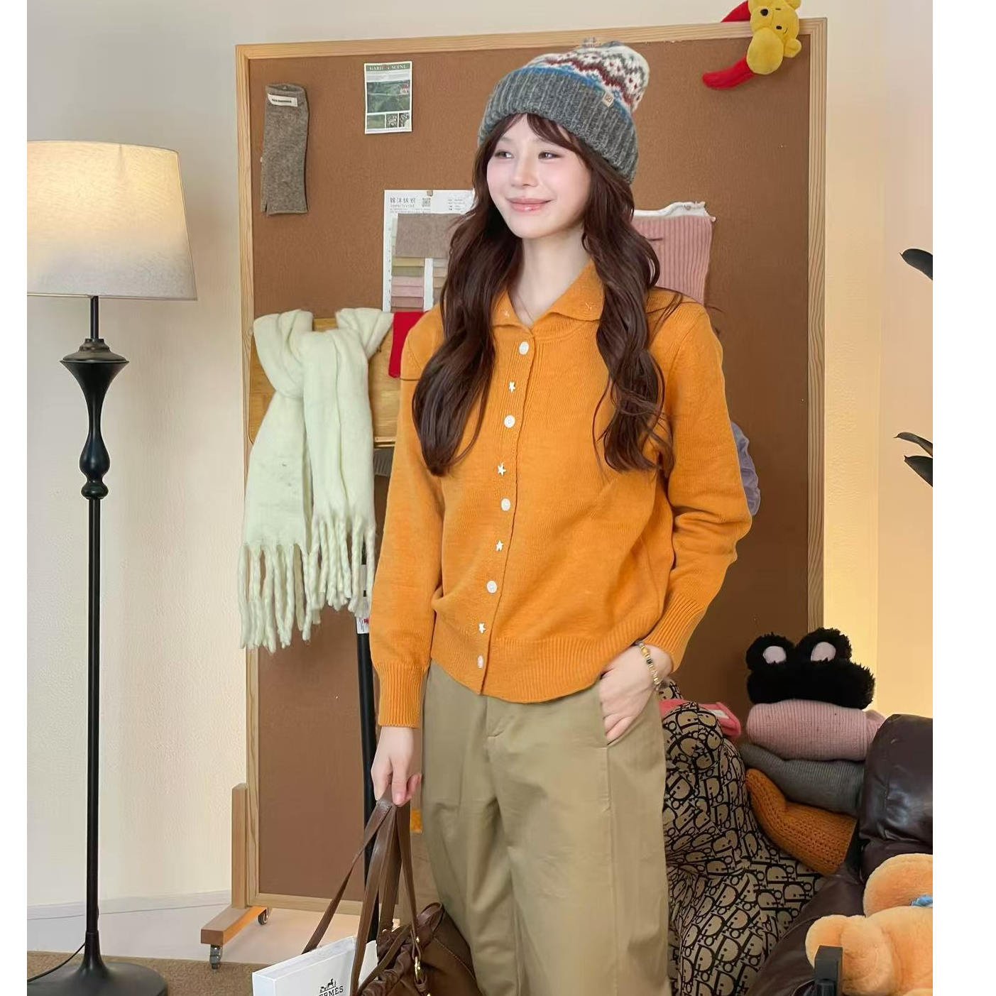 【羊毛】橙色上衣XMZH10799