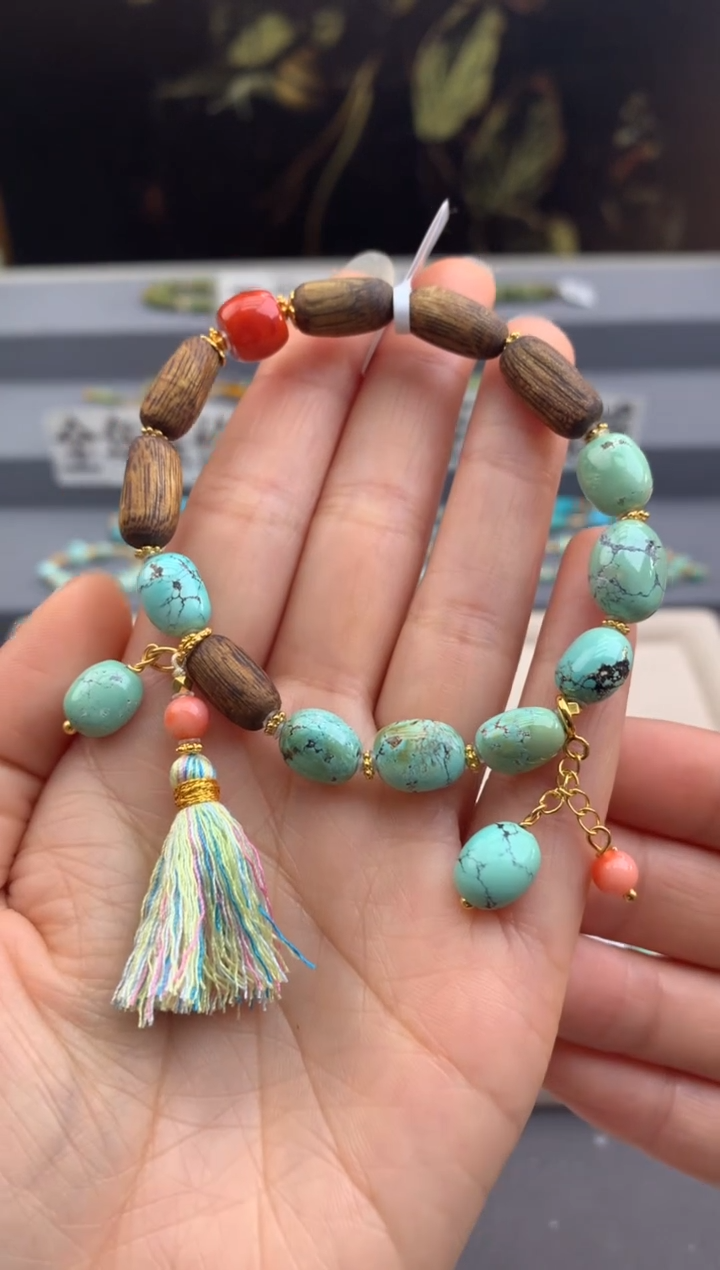 未镶嵌绿松石手链茜.A68