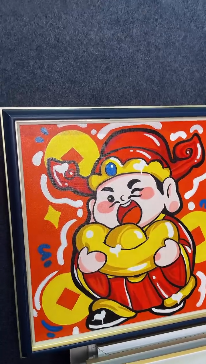 【闪购商品】油画24号 50*50 财神-手绘油画