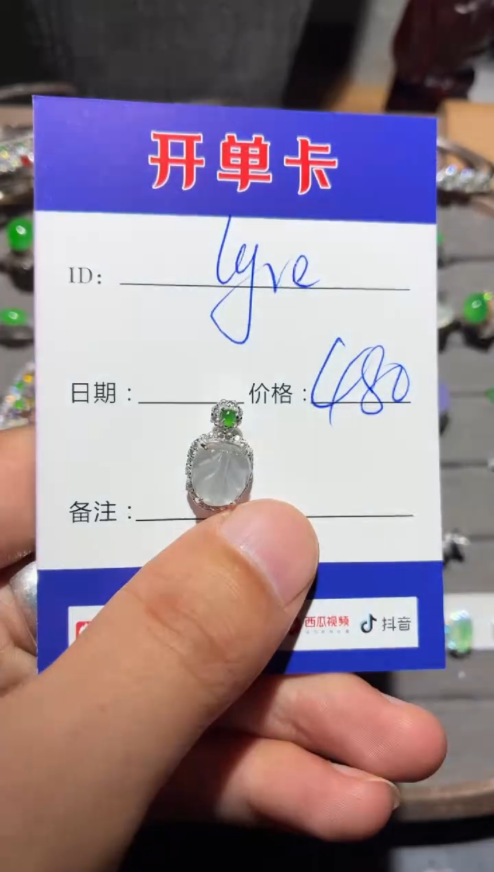 颈饰银S925镶嵌翡翠l***? lyre