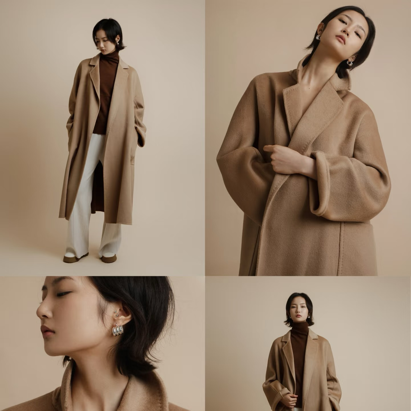 南油羊毛大衣外套套装集合/500