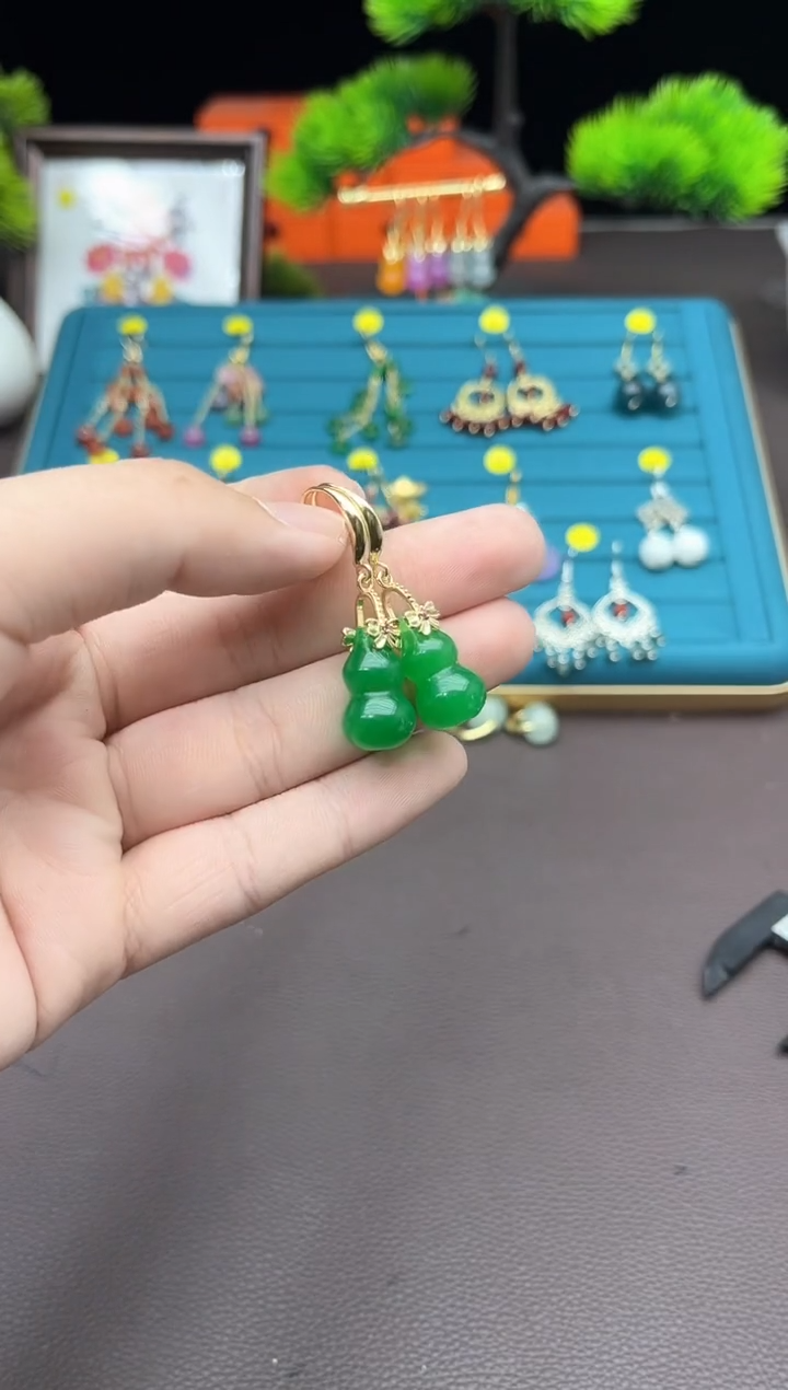 【闪购商品】玛瑙/玉髓耳钉银S925镶嵌213000