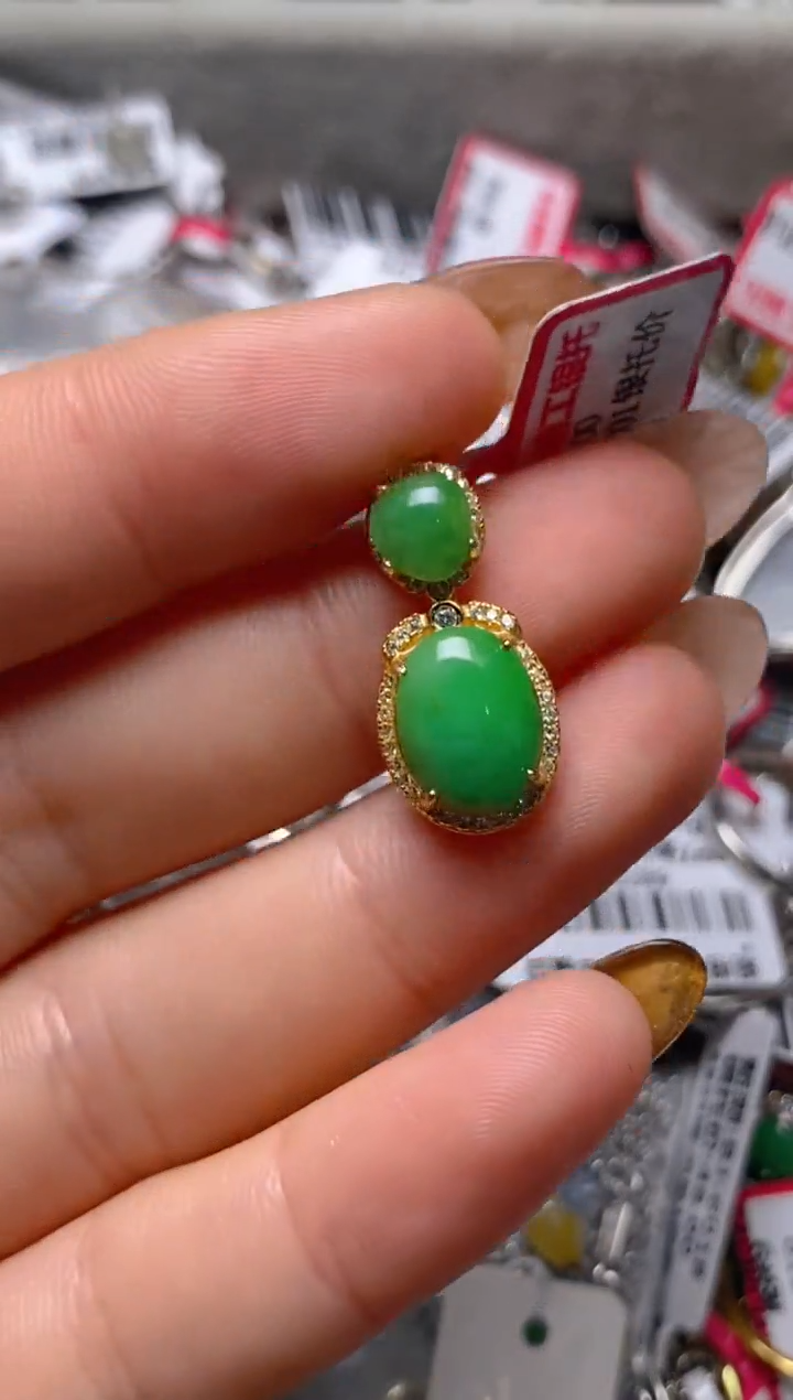 银S925镶嵌戒指翡翠百内无证书