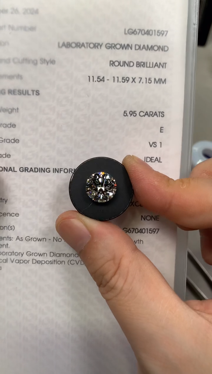 【闪购商品】实验室培育钻石裸石未镶嵌5.95E670401597