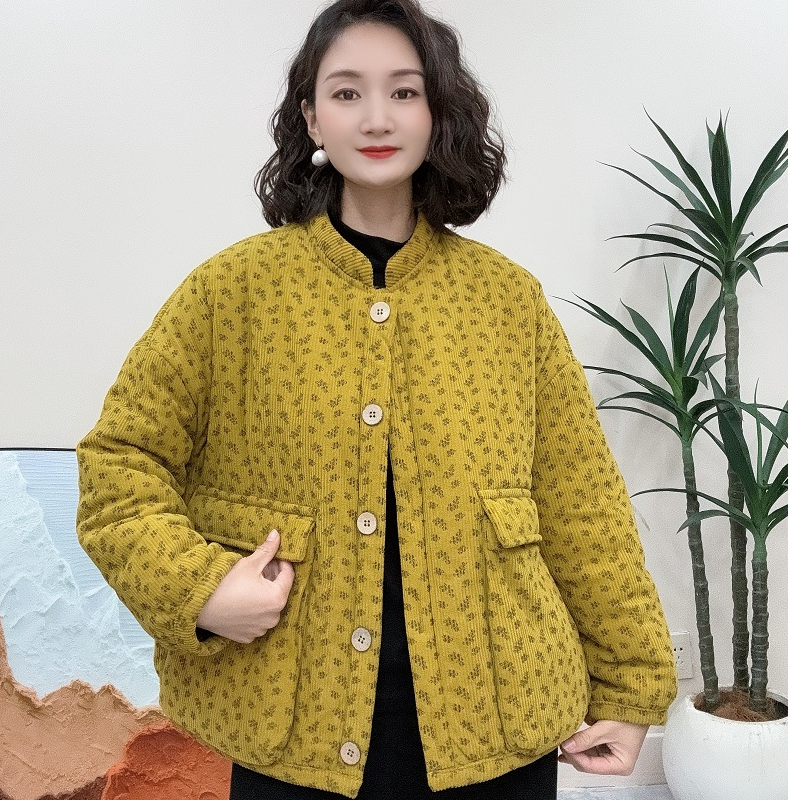 新款时尚韩版棉袄女加绒加厚外套宽松保暖休闲洋气大口袋棉衣棉服