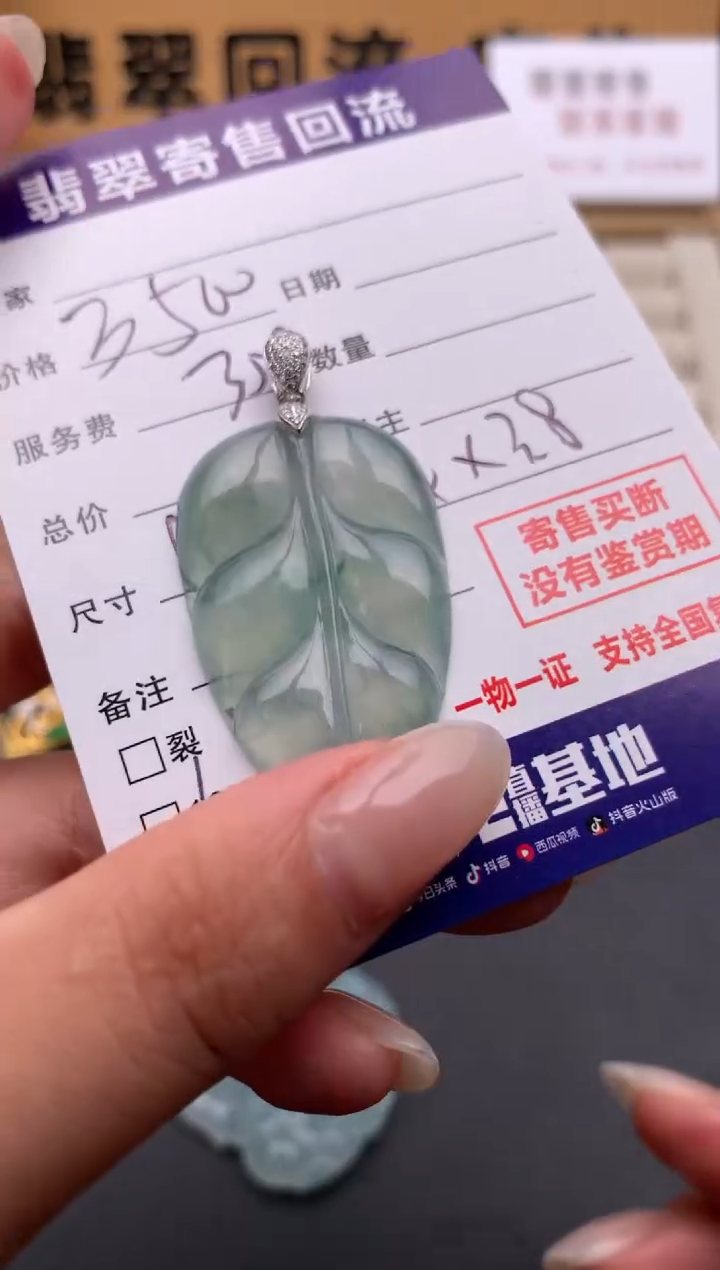 翡翠18K金镶嵌颈饰10134976