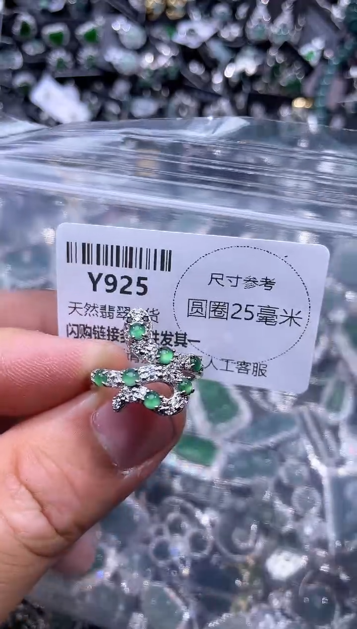 【闪购商品】翡翠颈饰未镶嵌Y925戒指