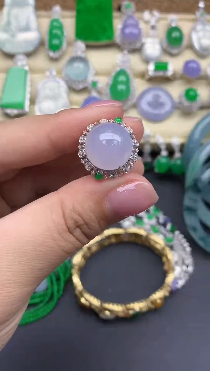 【闪购商品】翡翠戒指18K金镶嵌380-中国好珍宝