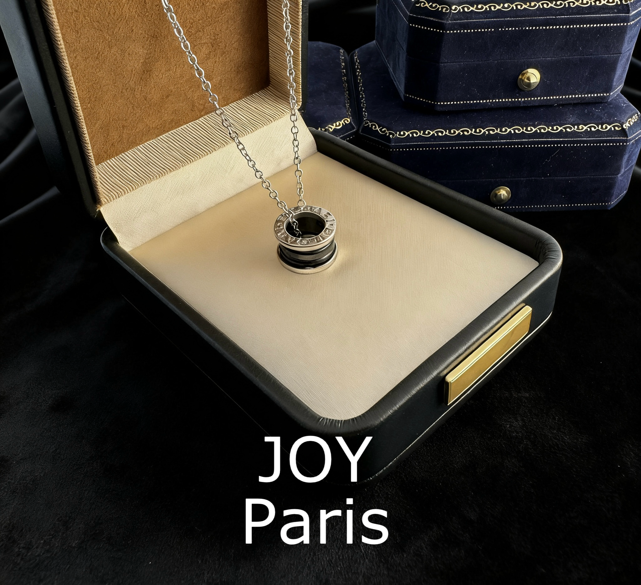 坠链均925银陶瓷 气质时尚百搭黑色小蛮腰项链AL847